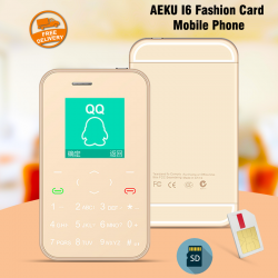 AEKU I6 Fashion Card Mobile Phone, With TF Card Support, Siver